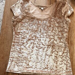 Cousin Earl Gold Crushed Velvet Top